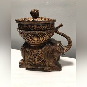 Elephant Figurine Trinket Dish